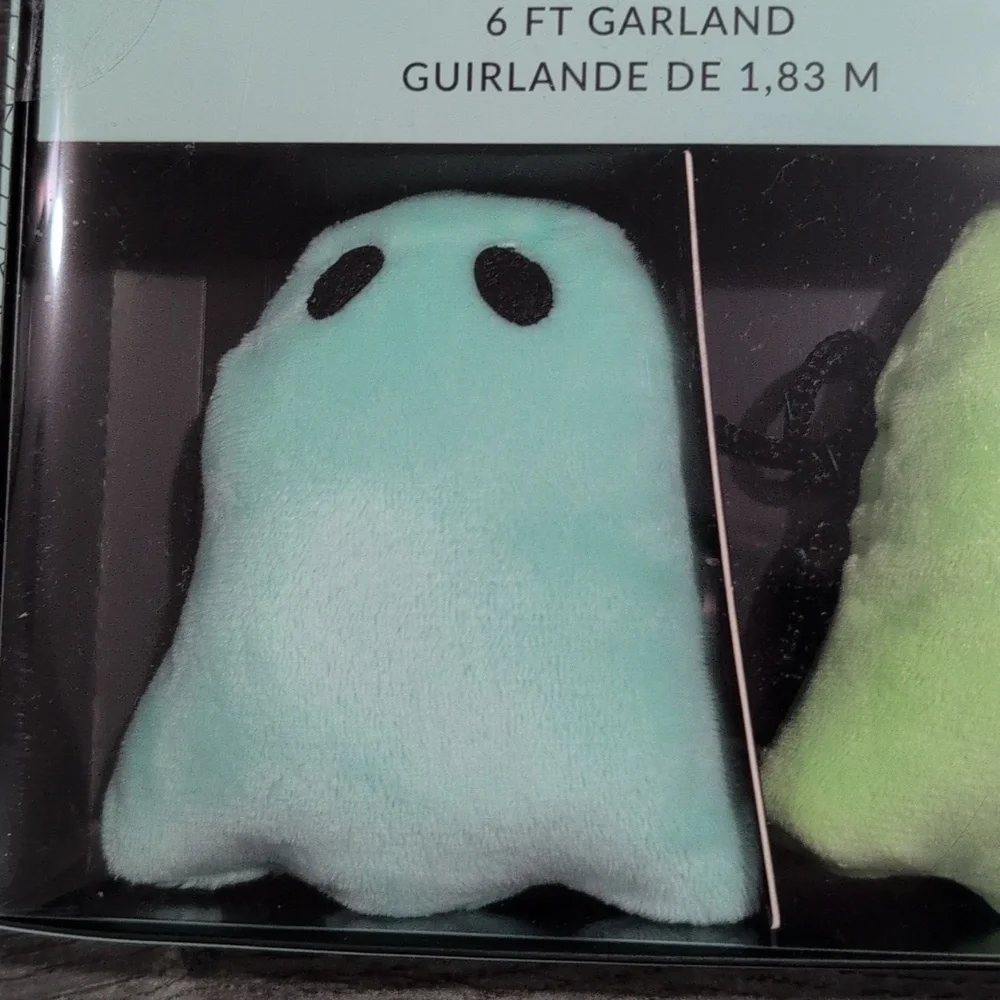 Goulish Plush Ghosts Halloween 6 Ft Garland
